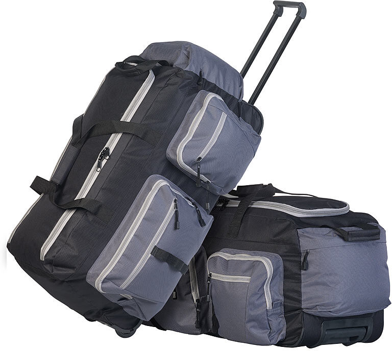 Xcase 2er-Set faltbare XL-Reisetaschen mit Trolley-Funktion & Teleskop-Griff