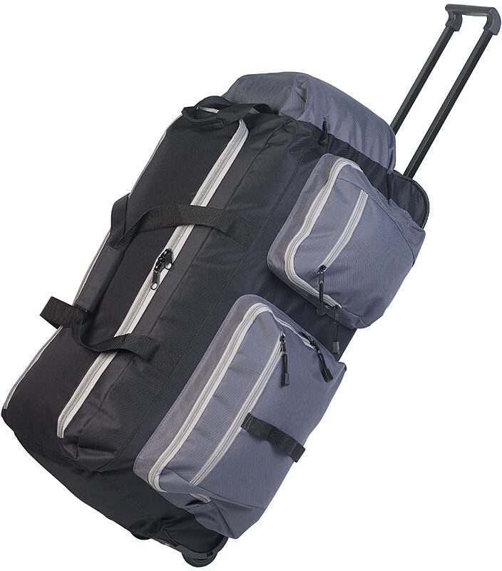 Xcase Faltbare XL-Reisetasche mit Trolley-Funktion & Teleskop-Griff, 72 l