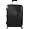 Trolley AMERICAN TOURISTER "SOUNDBOX 77" Gr. B/H/T: 51,5 cm x 77 cm x 29,5 cm 97 l, schwarz (bass black) Koffer Trolleys Reisegepäck groß Reisekoffer TSA-Zahlenschloss