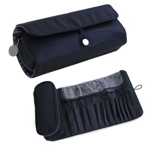 shopnbutik Cosmetic Bag Cosmetic Brush Storage Bag Multifunctional Folding Beauty Makeup Kit(Black)