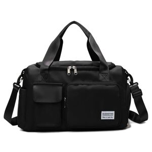 shopnbutik B-X336 Large Capacity Waterproof Travel Gym Bag Luggage Bag, Size: S(Dark Black)