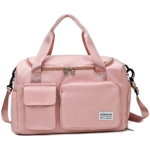 shopnbutik B-X336 Large Capacity Waterproof Travel Gym Bag Luggage Bag, Size: S(Light Pink)