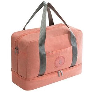 shopnbutik Waterproof Large Capacity Double Layer Beach Bag Portable Sports Bags Cube Bags Travel Bags(Orange Powder)