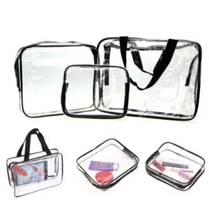 Aerpad 3-pak gennemsigtig gennemsigtig toilettaske Make-up taske gennemsigtig