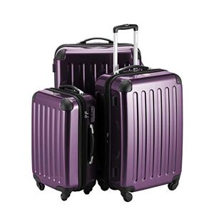 Hauptstadtkoffer Alex Set of 3 Hard-side Luggages Trolley Suitces Expandable, (S, M & L), purple