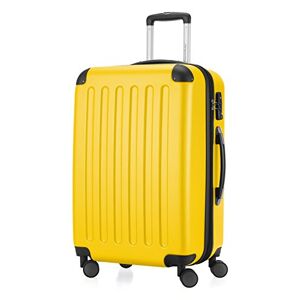 Hauptstadtkoffer Spree hard shell suitcase, trolley suitcase, travel suitcase, 4 double wheels, yellow, 65 cm Koffer