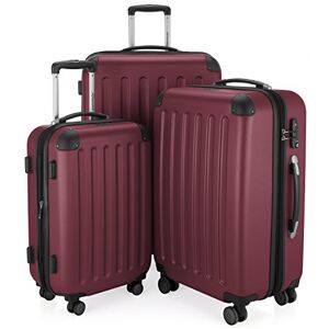 Hauptstadtkoffer Spree hard shell suitcase, trolley suitcase, travel suitcase, 4 double wheels, burgundy, Koffer-Set