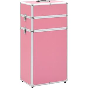 vidaXL makeupkuffert aluminium pink