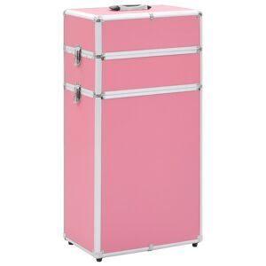 vidaXL makeupkuffert aluminium pink