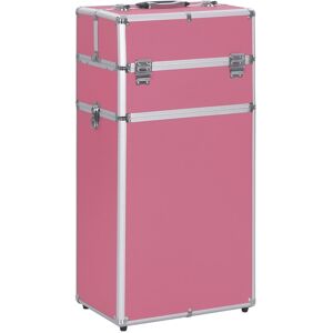 vidaXL makeupkuffert aluminium pink