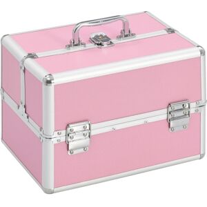 vidaXL makeupkuffert 22 x 30 x 21 cm pink aluminium