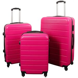 Borg Living Kuffertsæt - 3 Stk. - Eksklusivt hardcase billige kufferter - Pink med striber