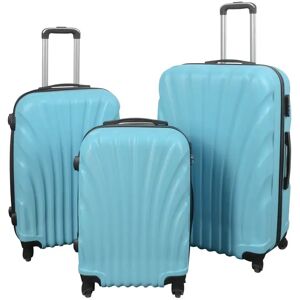 Borg Living Kuffertsæt - 3 Stk. - Praktisk hardcase letvægt kuffert - Musling lyseblå
