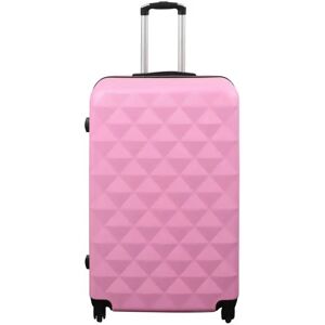 Borg Living Stor kuffert - Diamant lyserød - Hardcase kuffert - Billig mart rejsekuffert