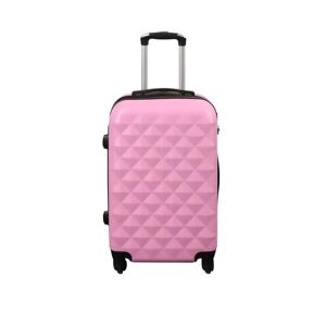 Borg Living Kabinekuffert - Hardcase letvægt kuffert med 4 hjul - Diamant lyserød