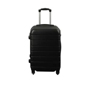 Borg Living Kabinekuffert - Hardcase letvægt kuffert - Med 4 hjul - Sort strib