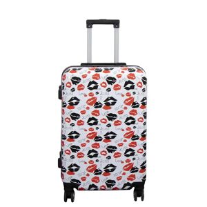Borg Living Kuffert - Hardcase kuffert - Str. Medium - Kuffert med motiv - Kiss & Love - Eksklusiv letvægt rejsekuffert