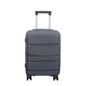 Borg Living Kabinekuffert - Letvægts kuffert i polypropylen - Waves grå - Hardcase rejsekuffert