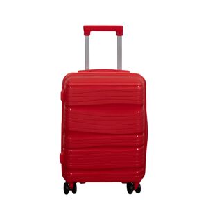 Borg Living Kabinekuffert - Letvægts kuffert i polypropylen - Waves rød - Hardcase rejsekuffert