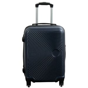 Borg Living Håndbagage kuffert - Hardcase letvægt kuffert - Kabine trolley - Mørkeblå cirkler