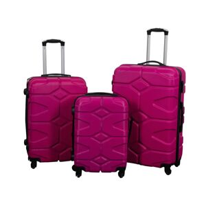 Borg Living Kuffertsæt - 3 stk. - Hardcase rejsekufferter - Military Pink - Letvægts kufferter