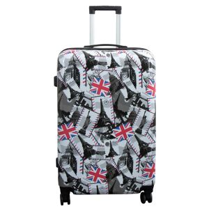 Borg Living Stor kuffert - Hardcase kuffert med motiv - London og Paris - Eksklusiv letvægt kuffert