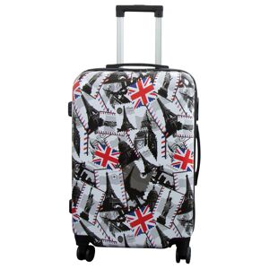 Borg Living Kuffert - Hardcase kuffert - Str. Medium - Kuffert med motiv - London og Paris - Eksklusiv letvægt rejsekuffert