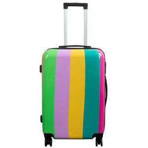 Borg Living Kuffert - Hardcase kuffert - Str. Medium - Kuffert med motiv - Regnbue Striber - Eksklusiv letvægt rejsekuffert
