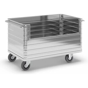 ZARGES Carro caja de aluminio, capacidad 945 l, con entalladura de 250 mm de profundidad en la pared lateral