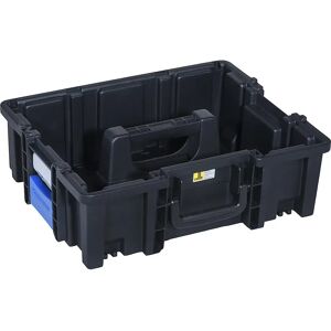 kaiserkraft Caja de transporte profesional con clips, L x A exteriores 440 x 355 mm, negro/azul, PP