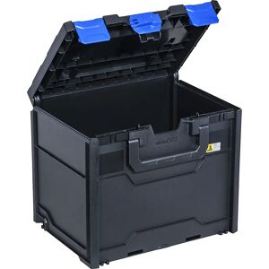 kaiserkraft Caja de transporte y almacenamiento, negro/azul, ABS, L x A x H exteriores 396 x 296 x 340 mm