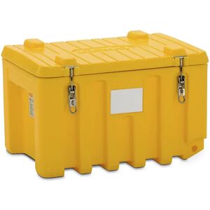 CEMO Caja universal de polietileno, capacidad 150 l, trolley, amarillo