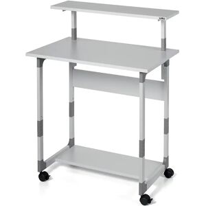 DURABLE Trolley para equipo informático, de altura regulable, gris luminoso