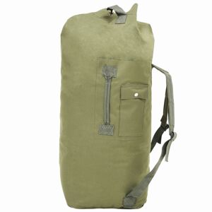 vidaXL Bolso de lona estilo militar 85 L verde oliva