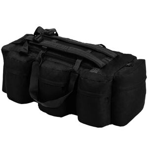 vidaXL Bolso de lona estilo militar 3-en-1 90 L negro