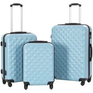 vidaXL Juego de maletas rígidas con ruedas trolley 3 piezas azul ABS