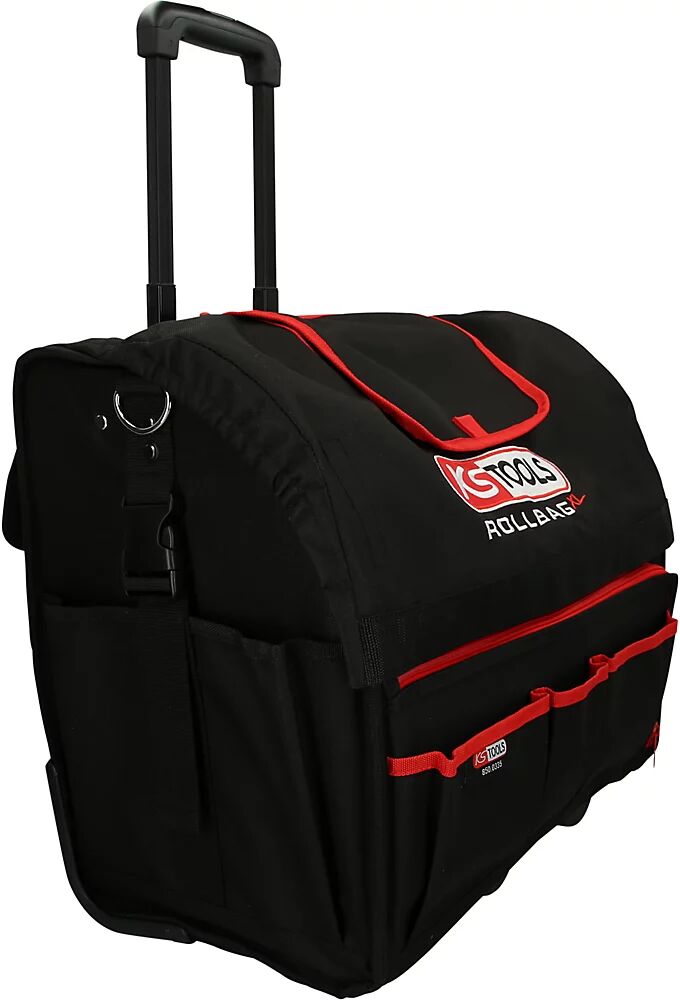 KS Tools Bolsa de herramientas universal ROLLBAG XL, con trolley telescópico, negro / rojo