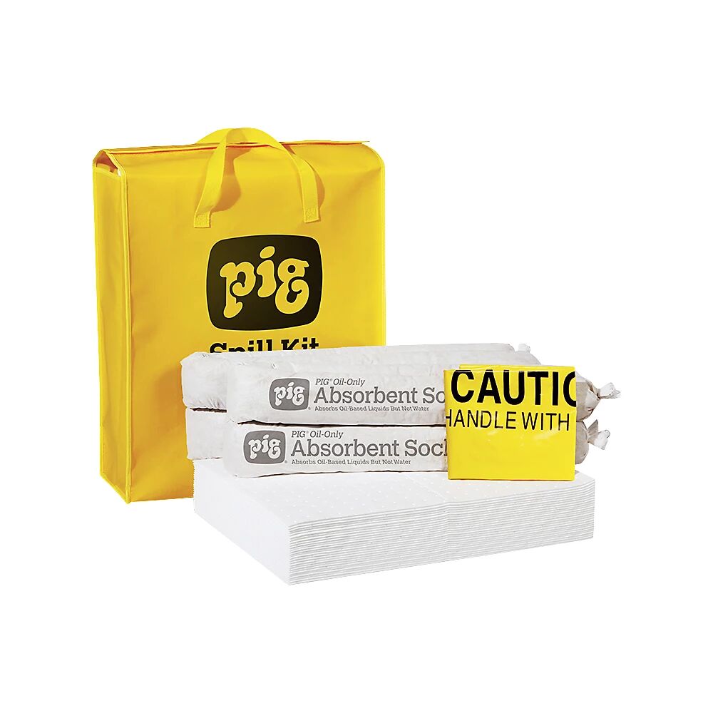 PIG Kit de emergencia en bolsa, modelo para aceite, absorbe 38,5 l