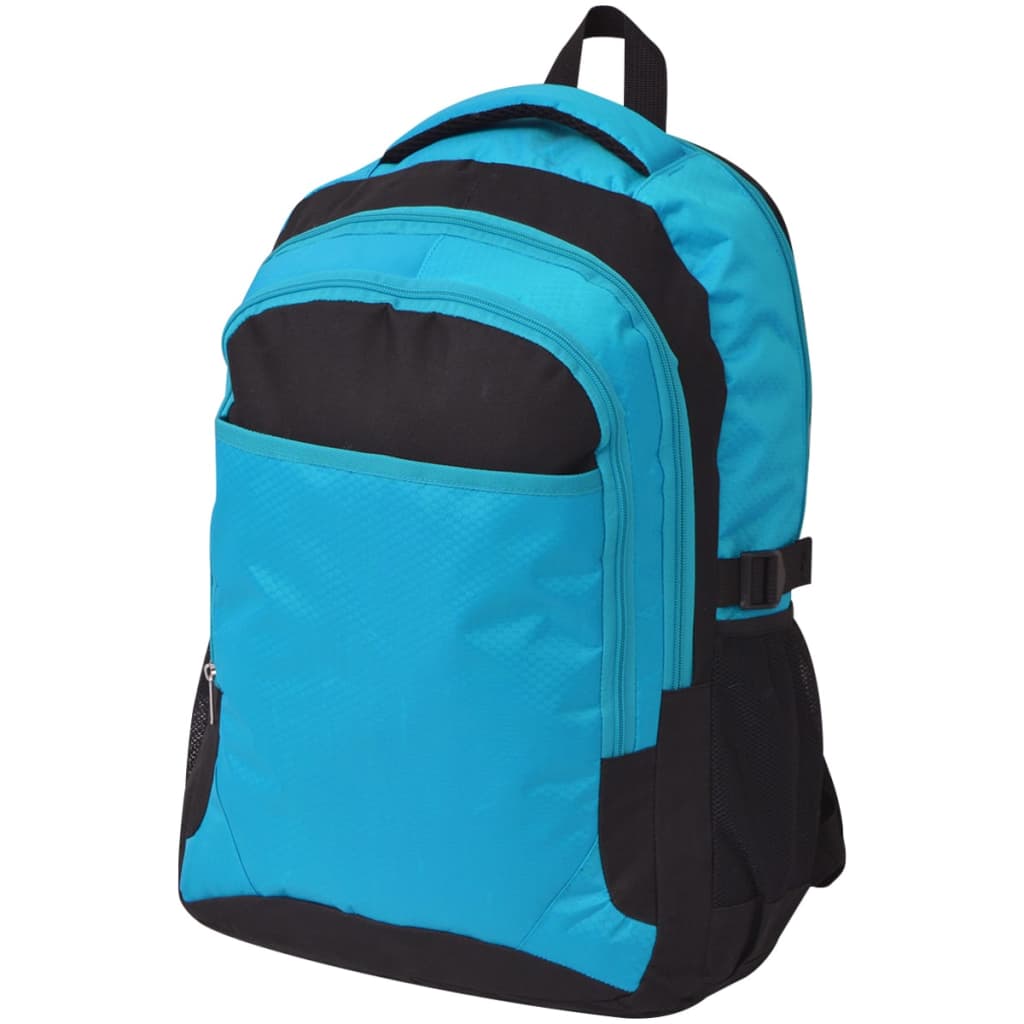 vidaXL Mochila escolar negra y azul 40 l