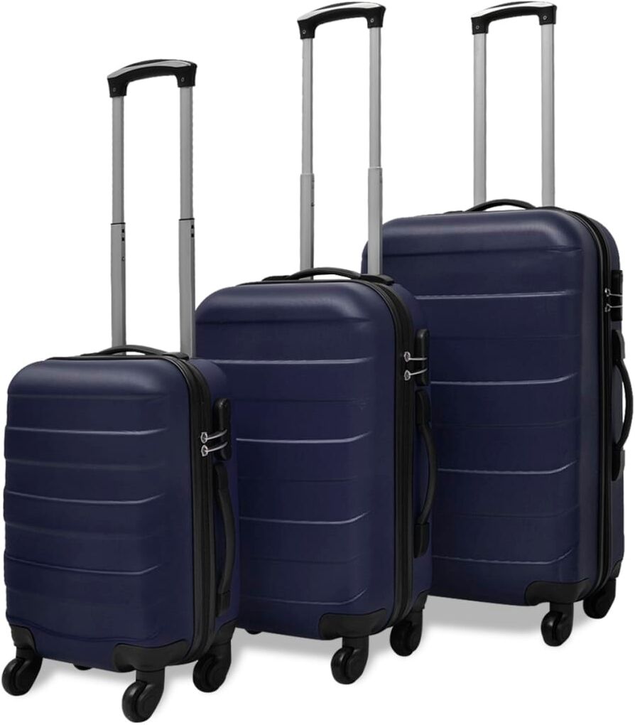 vidaXL Set Trolley Maleta Rígida Tres Uds. Azul