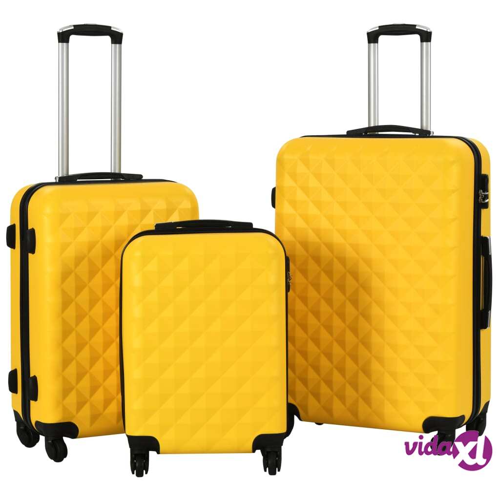 vidaXL Kovapintainen matkalaukkusetti 3 kpl keltainen ABS