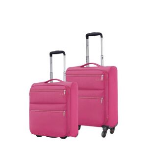 Lys Lot de 2 valises cabine et underseater souples 1976 Extensibles 55 et 45 cm Fuschia