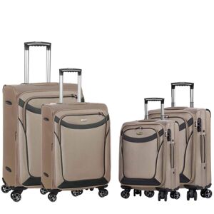 Snowball Lot de 4 valises souples 97104 54, 66, 76 et 86 cm Taupe