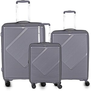 Sohito Lot de 3 valises rigides Heho Extensibles 55, 66.5 et 76.5 cm Gris