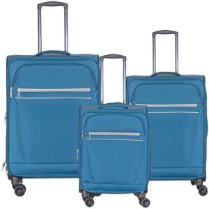 Sohito Lot de 3 valises souple Soshi Extensibles 55, 67 et 78 cm Bleu