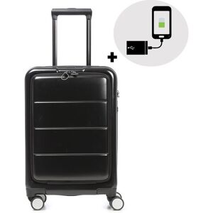 Sohito Valise cabine rigide avec port USB intégré Taza 56 cm Black