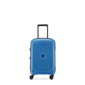 DELSEY PARIS - BELMONT PLUS -Extendable Rigid Cabin Suitcase - 55x35x27cm - 39 liters - S - Zinc Blue - Publicité