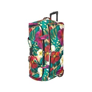 David Jones Sac de voyage avec roulettes 120L grand volume taille XL 76cm Fleurs - Publicité