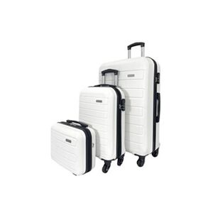 David Jones Lot 2 valises cabine et soute et vanity rigides ABS Blanc - Publicité