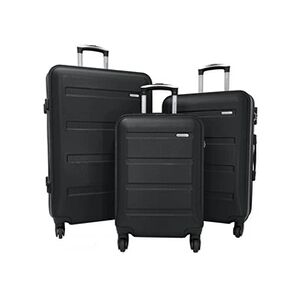 David Jones Lot 3 valises rigides dont 1 valise cabine ABS Noir - Publicité